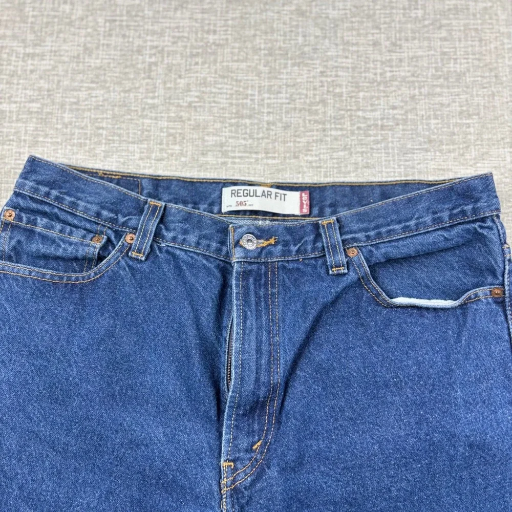 Vintage Levis 505 Mens 36x30 Light Distress Jeans Thigh Faded Festival Denim